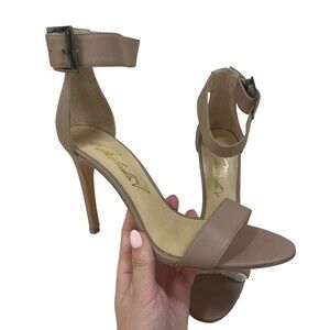 Michaela V Faux Leather Open Toe Ankle Strap Sandals Beige 39 EU